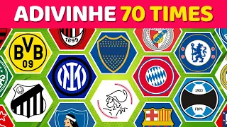 ⚽ ADIVINHE O TIME DE FUTEBOL PELO ESCUDO | 🌎 IMPOSSÍVEL acertar os 70 times | Quiz de Futebol