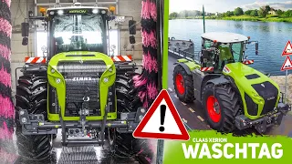 Mit dem TRAKTOR in die Waschanlage und auf die Fähre: Kilometertag im XERION! | TRECKERTOUR TAG 4