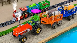 DIY tractor safety bridge for train science project | Diy new technology construction machine