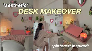 AESTHETIC DESK MAKEOVER! pinterest & korean inspired + desk organization & *huge* decor haul