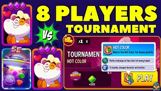 TOURNAMENT! 8 players Hot Color + Perks Recharge + Super Sprint | Match Masters