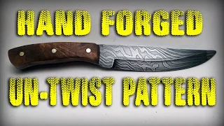 Hand Forging Damascus - Pattern Series 1 - The UNTWIST pattern - Pallet wood Handle