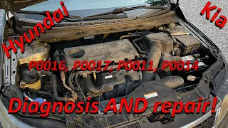 Hyundai Kia P0016, P0017, P0011, and P0014 Timing system diagnosis and repair!!!