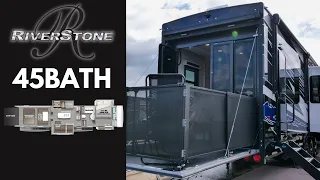 Tour the ALL-NEW Riverstone 45BATH Toy Hauler Luxury Fifth Wheel by Forest River