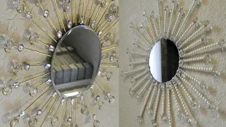 Dollar Tree DIY Sunburst Mirror |Diamond and Pearls Home Decor with Dollar Tree Items |