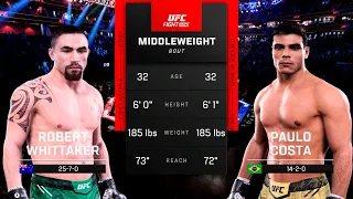 Robert Whittaker vs Paulo Costa | UFC 5 | 4K 60FPS