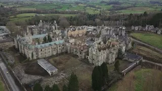 Exploring an abandoned mental asylum Drone footage POV