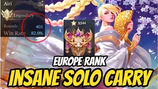 BEST AIRI SOLO CARRY GAMEPLAY! TOP 2 EU SS RANK | AoV | 傳說對決 | RoV | Liên Quân Mobile | 펜타스톰 | 伝説対決