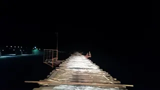 Мост через Витим ночьюBridge across Vitim River at night