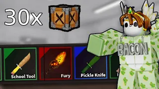 📦Unboxing 30x crates in Knife Ability Test (Roblox)