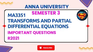MA3351 Transforms and Partial Differential Equations Important Questions