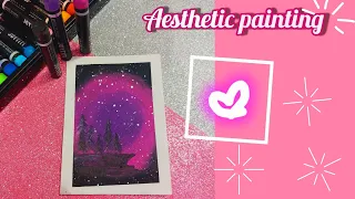 Aesthetic painting idea//Amazing painting hacks //Moonlight art||#painting #art  /beautiful art