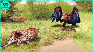 35 Moments Eagle Attacked Cub Before Mother Leopard Arrived And The Ending ? | Animal Fight