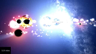 Earth destroyed by two neutron stars in a binary orbit - Universe Sandbox simulation