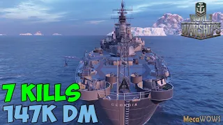 World of WarShips | Georgia | 7 KILLS | 147K Damage - Replay Gameplay 1080p 60 fps