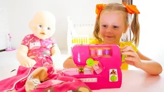 Настя и Кукла Пупсик которая много ела и стала гигантом / Nastya and giant funny baby doll