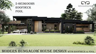 Project #35: 5-BEDROOM | MODERN HOUSE DESIGN with ROOFDECK & POOL |  800 SQM LOT | Design Concept |