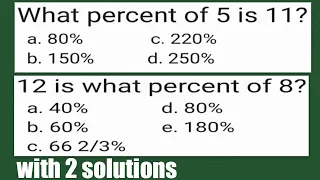 12 is what percent of 8? What percent of 5 is 11?