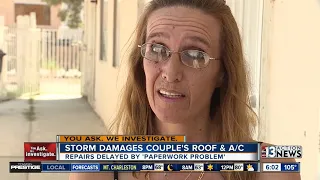 Las Vegas couple still awaiting repairs after monsoon storm rips off roof