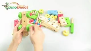 Train Shaped Wooden Stacking Block Game Toy - dinodirect