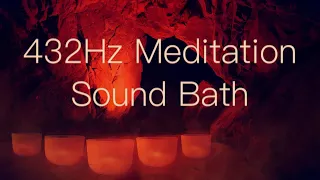 432Hz Crystal Singing Bowls Sound Bath | 1 Hour Healing Meditation Music