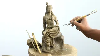 Lord Krishna murti making with clay | clay art
