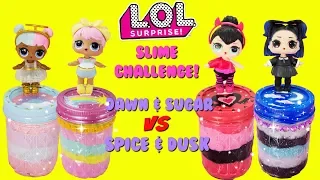 LOL SURPRISE Slime Challenge Dawn VS Dusk Sugar VS Spice Compilation