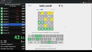 Wordle 10 Word Speedrun in 1:05.09 (Former World Record)