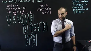 Using Matrix Algebra to find an intersection point of 3 planes