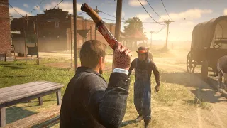 Throwable Weapons Brutal Gameplay - Red Dead Redemption 2