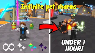 How to get *INFINITE* pet charms in SABER SIMULATOR! (roblox)