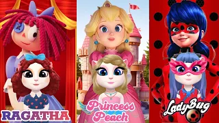 MY TALKING ANGELA 2 || Princess Peach 🍑 Vs Ragatha ❤️ Vs Ladybug 🐞 || cosplay