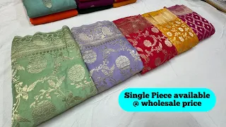 Banarasi Chinnon Silk Sarees @ Chickpet Bangalore | Courier Avl #ugadi #sale #banarasisaree #chinon