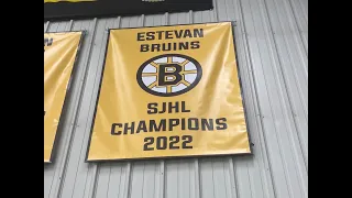 Estevan Bruins SJHL Champions banner unveiling