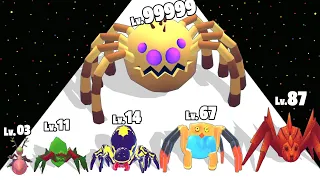 Spider Web Shoot Run - Level Up Spider Max Level Gameplay (Insect Evolution Run)