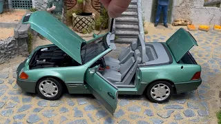 1:18 Mercedes-Benz 500SL R129 1989 (1 of 200), green metallic - Norev [Unboxing]