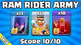 NEW RAM RIDER ARMY ATTACK STRATEGY!! 13x Witch 13x Ram Rider Attack Strategy CLASH OF CLANS #th16