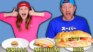 BIG vs MEDIUM vs SMALL SANDWICH CHALLENGE!!! FOOD CHALLENGE U.LIFE