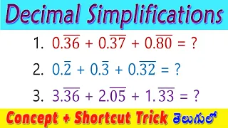 Decimal Simplifications I Concept + Shortcut Tricks I Easy Trick to covert decimal to Fraction