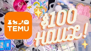 Temu haul | I spent $100 dollars on Temu!! 😭💸 | nail supplies, jewelry, stickers, and more!