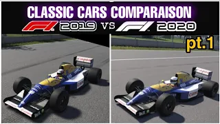 F1 Classic Cars Comparaison - F1 2019 vs F1 2020 (pt.1)