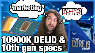 Intel 10th "Gen" CPU Specs, i9-10900K Delid, PCIe Gen4 Future, & Overclocking Support