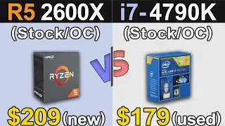 R5 2600X Vs. i7-4790K | Stock and Overclock | New Games Benchmarks