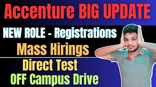 Accenture Big Hiring Update | OFF Campus Drive | 2021 | 2022 | 2023 | 2024 Batch Hiring | Freshers