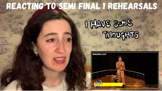 EUROVISION 2023 - REACTING TO THE SEMI FINAL 1 REHEARSAL CLIPS