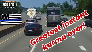 Greatest Instant Karma ever | Skilled driver, brake check, slipping truck - American Truck Drivers