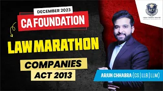 COMPANIES ACT 2013 | CA FOUNDATION LAW MARATHON | DEC | 2023 |