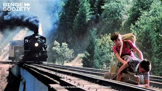 Stand by Me: They are nearly killed by the train