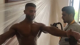 Mr Olympia Body Building Competition 2022 backstage tanning (Pakistan Islamabad)