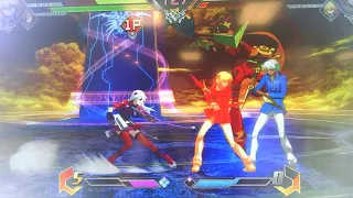 Blazblue Cross Tag Battle GameStop demo Noel and Yosuke mirror match